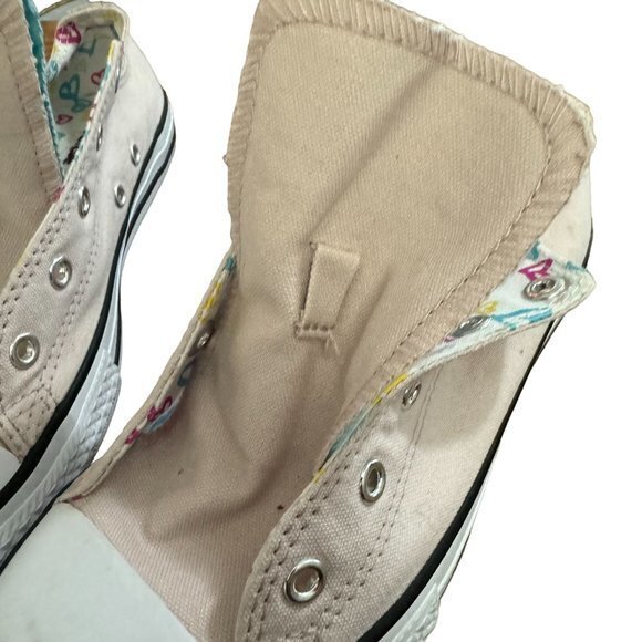 Converse Shoes Junior 4 Chuck Taylor Double Tongue Sneakers Pink Low‎ Top - Picture 4 of 13